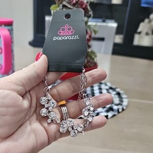 Paparazzi Silver Crystal Bracelet